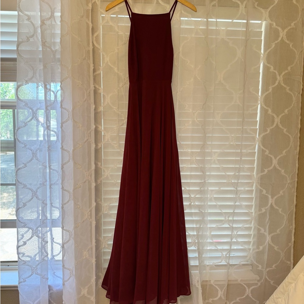 Lulu's Burgundy Maxi Gown for Weddings